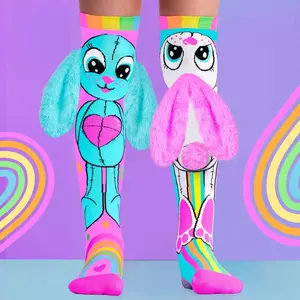 Rainbow Bunny Socks