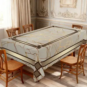 Marble Gold Vein Print Table Cloth, Modern Luxury Beige Brown Table Covers, Camping Essentials Home Decor, Party Supplies Kitchen Dining Table Decor for Indoor Outdoor Festival Picnic Birthday Room Decor Perfect Gift