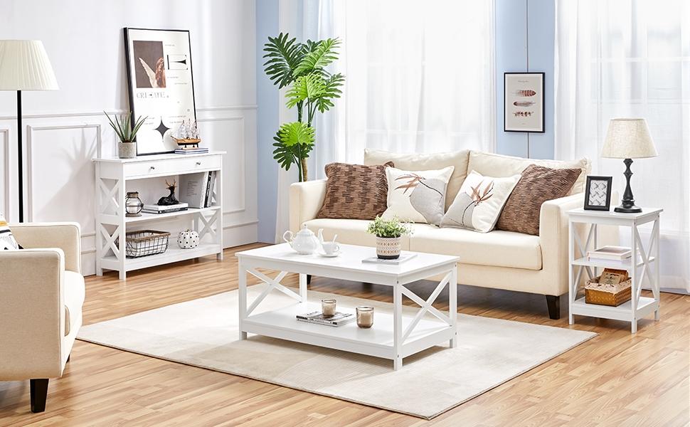 Yaheetech Wooden Console Table with 1 Drawer and 2 Open Shelves Versatile Entryway Table with Problem-free Setup Classic Modern Style Doorway Table Yaheetech Wooden Console Table with 1 Drawer and 2 Open Shelves Versatile Entryway Table with Problem-free Setup Classic Modern Style Doorway Table