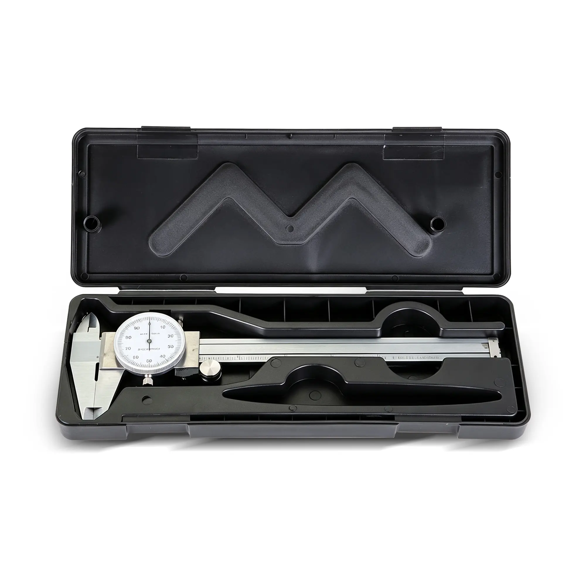 Stainless Steel Vernier Calipers Measuring Tool - 6 in, 0.001 Precision, 4-Way Measurement, Anti-Glare, Knurled Grip, Smooth Sliding, Locks at Set Size, Anti-Scratch Glass, Probe for Steps, Plastic Case for DIY Users
