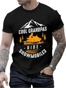 100% Cotton Cool Grandpas Ride Snowmobiles - Snowmobile Dad Grandpa Gift T-Shirt