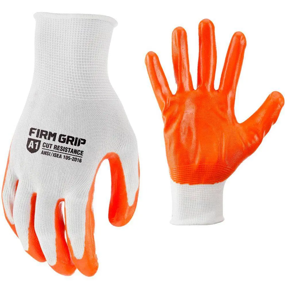 Large Nitrile Coated Work Gloves (10-Pack)