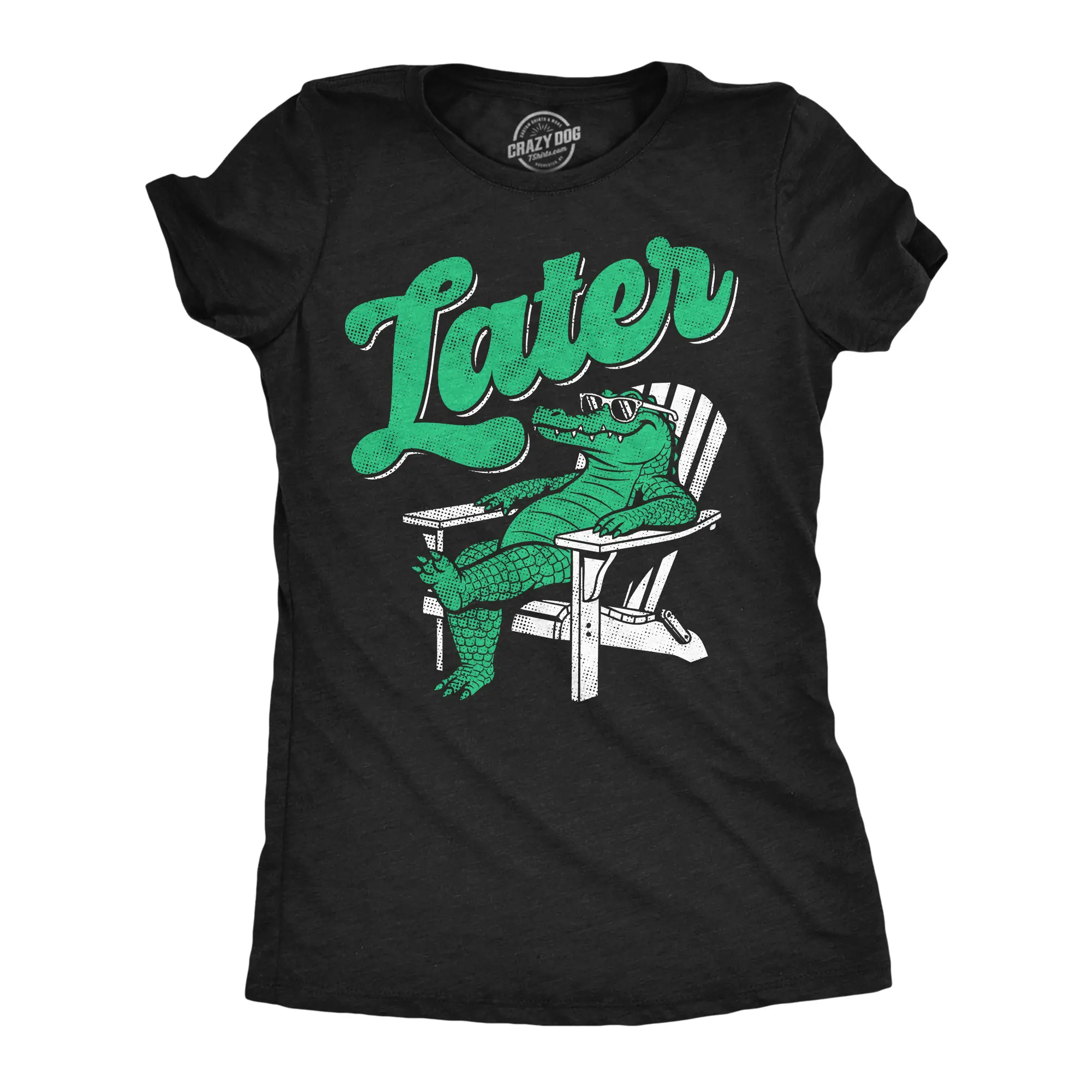 Womens Funny T Shirts Later Gator Sarcastic Alligator Graphic Novelty Tee for Ladies Funny Womens T Shirts Cute Vintage Fashion Casual Ladies T-Shirt Gift Funny Animal Top Women's Novelty Tees Black -