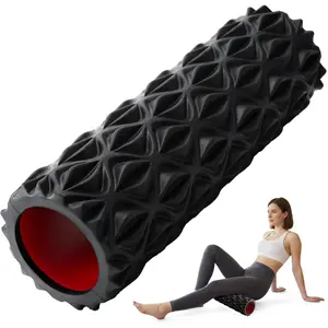Roller for Deep Tissue , 15" High Density -Shaped Texture, Myofascial Release, Deep Tissue  Massage Trigger Point Release  Roller for Fitness (Black)