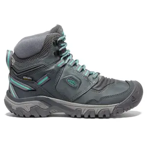 KEEN Womens Ridge Flex Mid Waterproof Hiking Hiking Sneakers Shoes - Grey