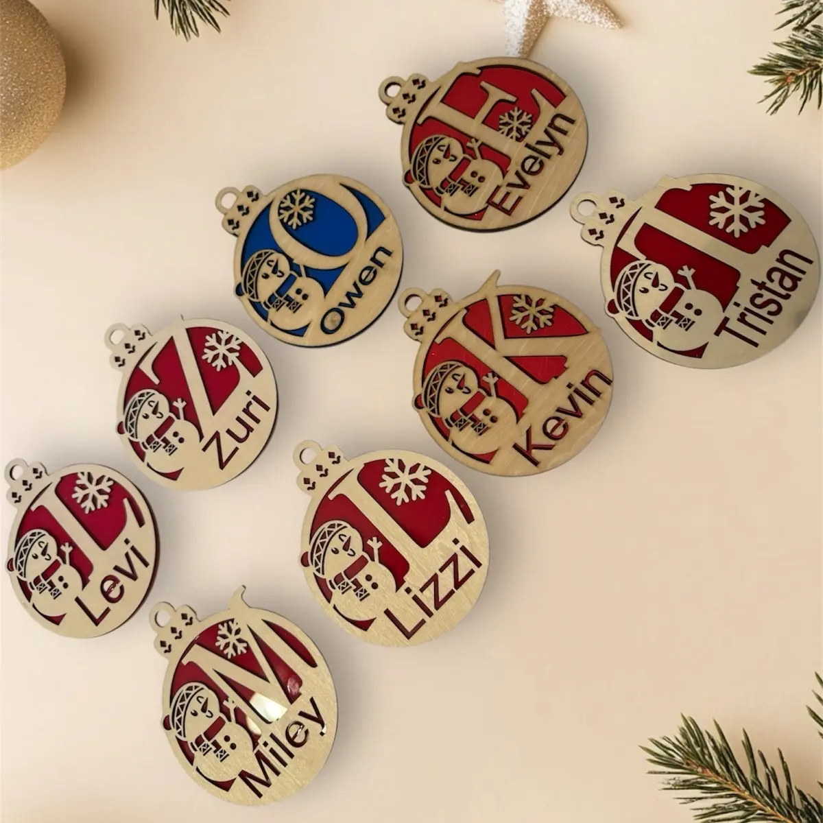 Personalized Ornaments for Home Decor - Customizable with Names and Messages