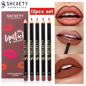 12-Piece Matte Lip Liner Collection – Easy-to-Blend Formula Like a Lipstick Crayon, Creates Crisp, Sculpted Lip Shape, Works for Soft Day Looks or Bold Party Lips