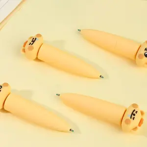 Cute Cartoon Bear Stress Relief Pen, Portable Mini Ballpoint Pen, Creative Rotating Signature Pen, 1 Piece, Ideal for Kids & Adults