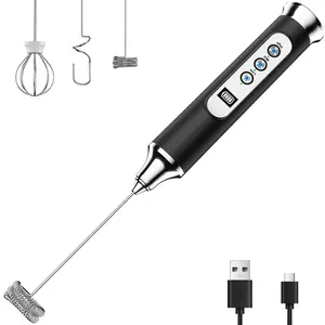 ODIFORGO US IPX6 Waterproof Rechargeable Milk Frother (with Base) — A Handheld Frother Designed for Coffee Enthusiasts, Ideal for Making Lattes and Cappuccinos — A Perfect Gift Choice