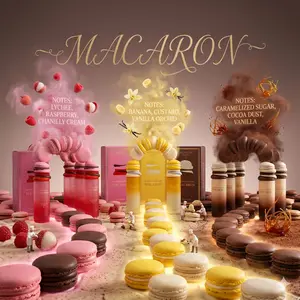 Arabiyat Sugar Macaron Bundle  Caramel, Chocolate ,Berries Cream ,Vanilla Cream 3.4FL.OZ EDP