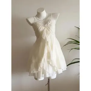 Summer Vintage Sweet Sling 2-piece Set Women Design Chic Loose Chiffon Fairy Suit Female Japanese Elegant Thin New Clothing 2026