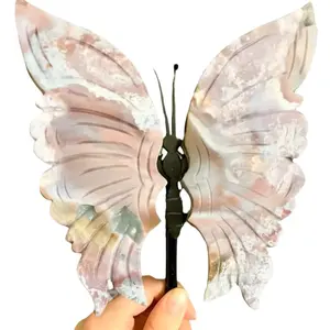 Purple Ocean Jasper with Druzy Butterfly Wings Decoration