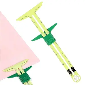 Five-In-One Sliding Gauge with Ruler, Patchwork Tool, Tailoring Rule, Plastic Material, Precision Measurement Tool for Sewing