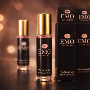EMO Eat Me Out Perfume Oil 10ml/0.34fl oz - Luxurious Fragrance for Women - Golden Cap & Black Bottle - Elegant Perfume for Special Occasions