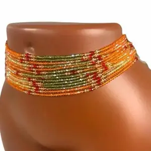 (3 for $47) {45 Inches} Auntie Ama African Crystal Waist Beads Bundle Adjustable Jewelry