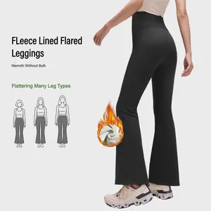 Womens Thermal FLeece Lined Genuwii Leggings for Cold Winter Warm, High Waist Flared Leg Women's Cozy Workout Wear Fleece Pants for Yoga Riding Casual Everyday Wear Ladies Bottoms for Autumn/Winter Going Out Bottoms【TikTokShopBlackFriday】