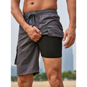 Men's Quick Dry Beach Shorts Casual Swimwear With Flap Pockets For Summer Beach Pool Vacation Perfect Gift for Summer Lovers Swimming Activewear Outdoor