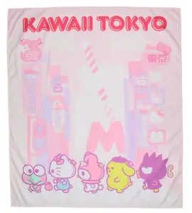 Sanrio Hello Kitty and Friends Tokyo City Pop Art Tapestry for Bedroom Wall Hanging for Living Room Dorm Home Decor 40"x34"