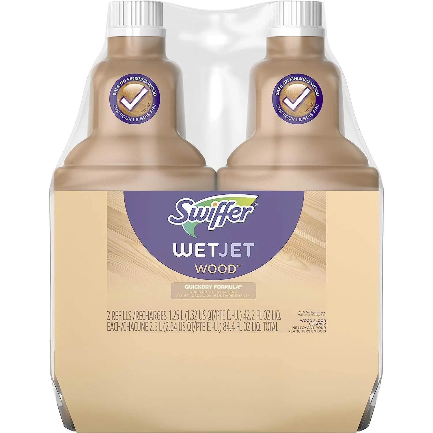 Household Cleaning Wetjet Wood Floor Cleaner Solution Refill, 42.2 Oz - 2 Pack