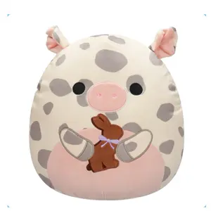 Squishmallows 2025 Easter 8” Rosie the White Spotted Pig Holding Chocolate Bunny Plush