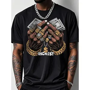 Men'S Graphic Crew Neck Sports T-Shirt Featuring Striking Lettering And a Unique Design, Perfect for Summer Outdoor Activities. This Casual Shirt Is Available in Plus Sizes And Tall Fits, Making It Suitable for The Gym, Travel