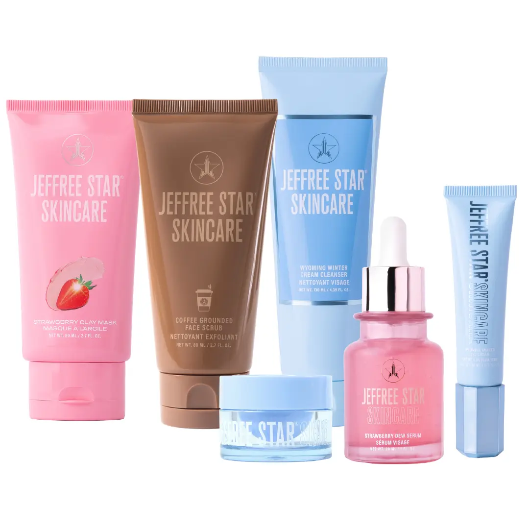 (LIMITED) Jenni's Current Skincare Routine Lineup - Strawberry Clay Mask, Coffee Grounded Face Scrub, Wyoming Winter Cream Cleanser, Strawberry Dew Serum, Wyoming Winter Eye Cream, The Revive Lip Mask 'Vanilla'