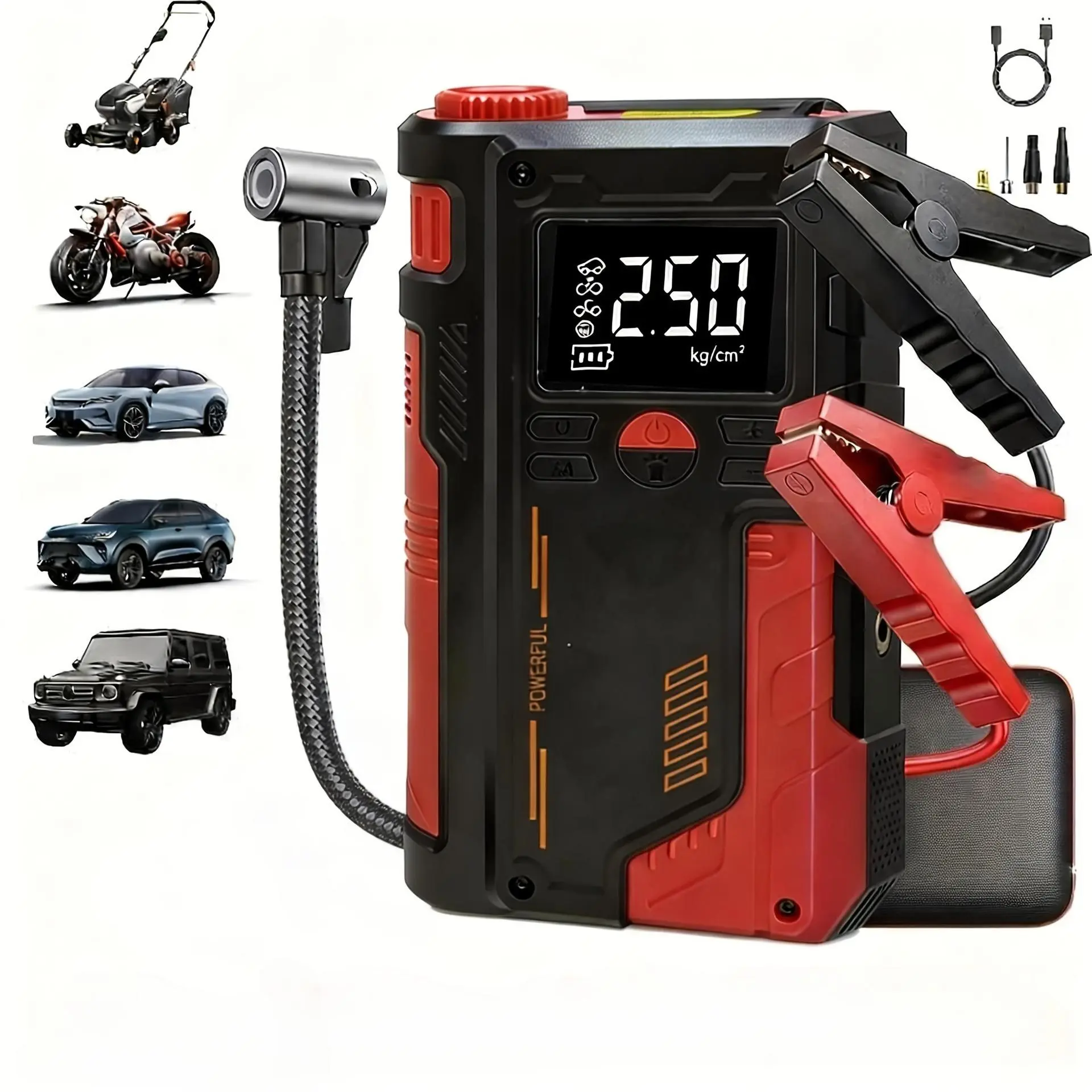 Portable Car Jump Starter with LED Flashlight for Roadside Assistance, Car Essential #TOP PICKS