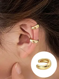 1 piece Ear Cuff Earrings for Women Non Piercing Gold Ear Cuffs Round Huggie Ear Cuff Ear Cuff for Non Pierced Ears Clip on Cartilage Earring Fake Earrings Gold Earrings Trendy Jewelry