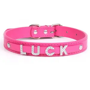 Punk Leather Collar DIY Custom Name Necklace Personalized Letter Angel Queen Choker for Women Men Sexy Cosplay Jewelry Gifts