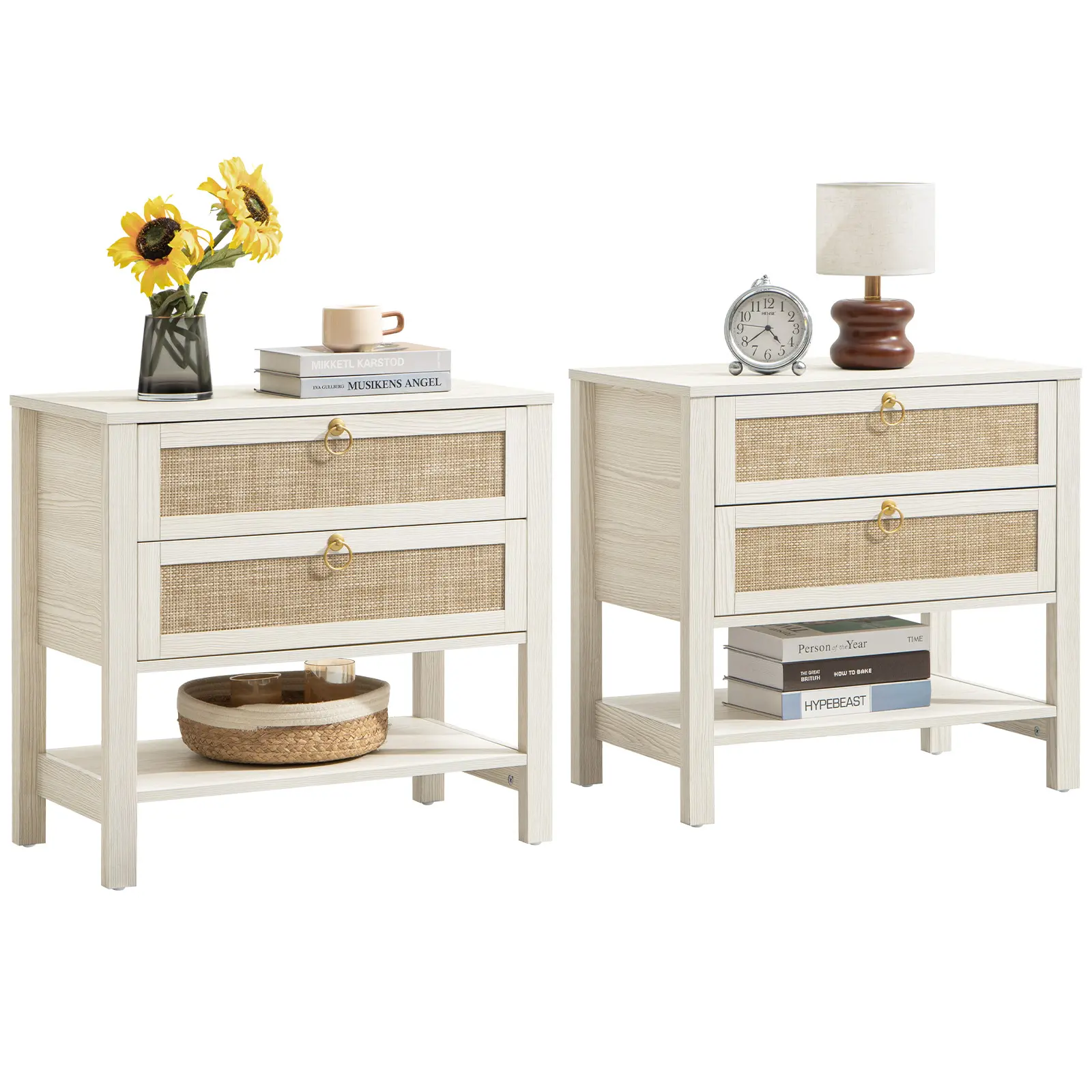White Cream Oak(2 dresser)