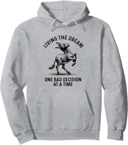 Living The Dream One Bad Decision At A Time Donkey Pullover Hoodie - Alizejaqua Shop 98B0FFZV6XRC