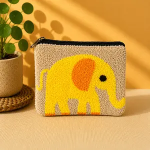 Women's Handmade Zoo Animal Figure Coin Purses - Elephant, Panda, Penguin, Fox, Hippo Mini Zipper Multi-Purpose Animal Wallets, Animal Women's Wallets, Multi-Purpose Women's Wallets