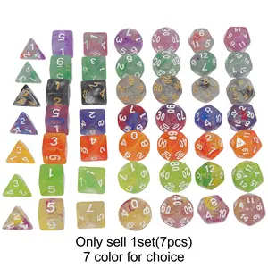 Dnd Dice Set with Mixed Color Fog Effect, Multi-Face Dice for Board Games, Dnd Trpg Gaming Accessories, Perfect for Role-Playing Games