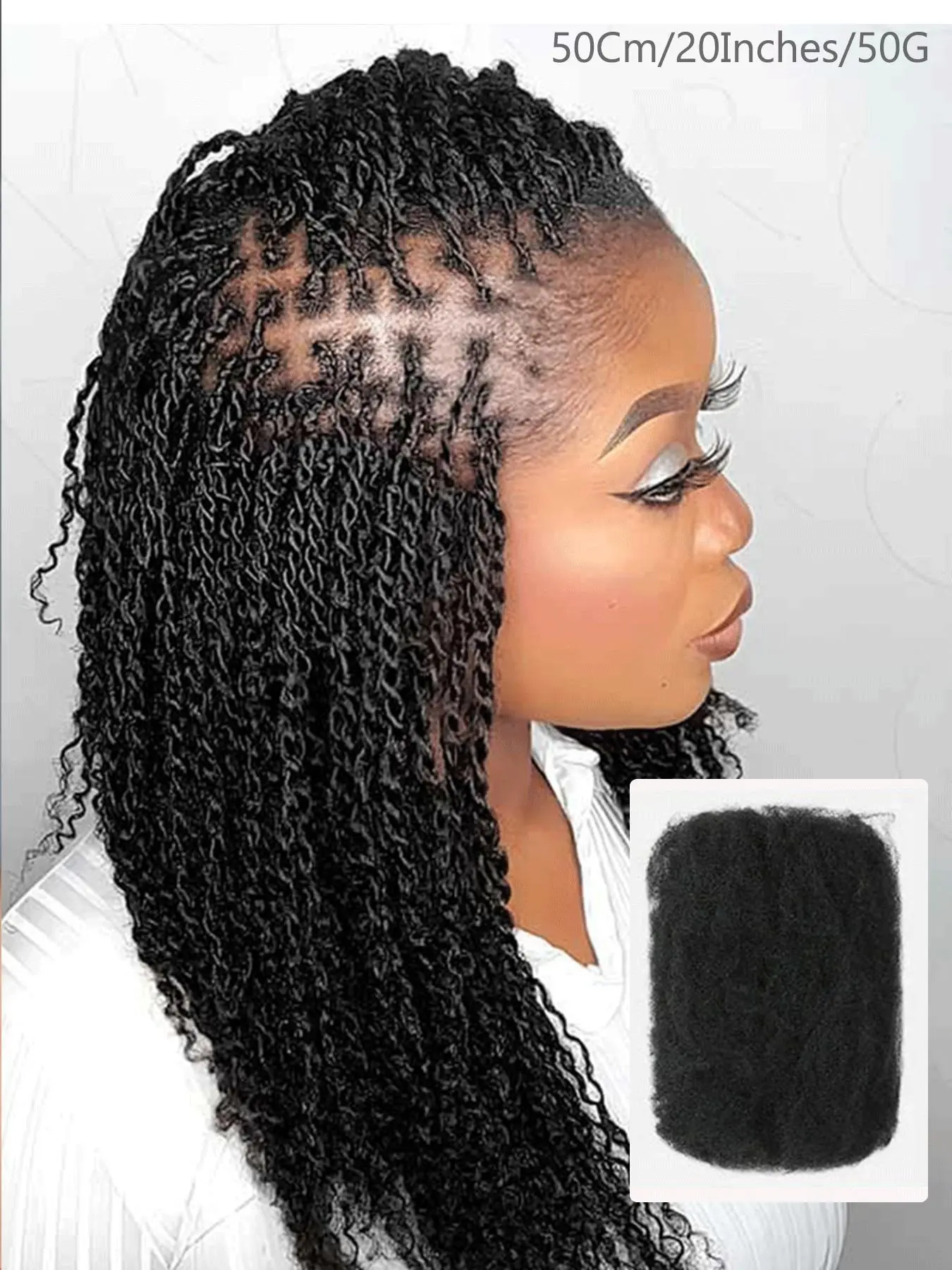 Limited Offer 100% Human Hair Afro Kinky Bulk Hair 10-20 Inch, Natural Black Soft Bulk Braiding Hair Curly Braids, Bleachable Virgin Human Hair for Braids Dreadlocks Hair Styling Extensions