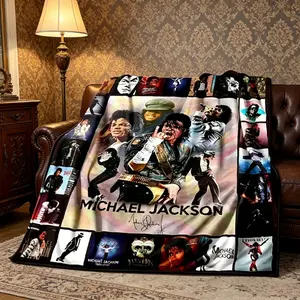 Michael Jackson Premium Flannel Blanket, Super Soft Comfortable Throw for Travel Bedding Couch, Ideal for Birthday Christmas Gift