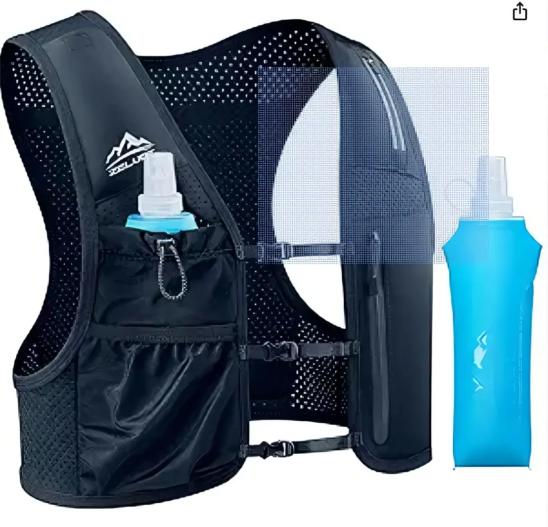 Running Vest with 2 Bottle Pockets and Adjustable Straps for Comfortable Wear