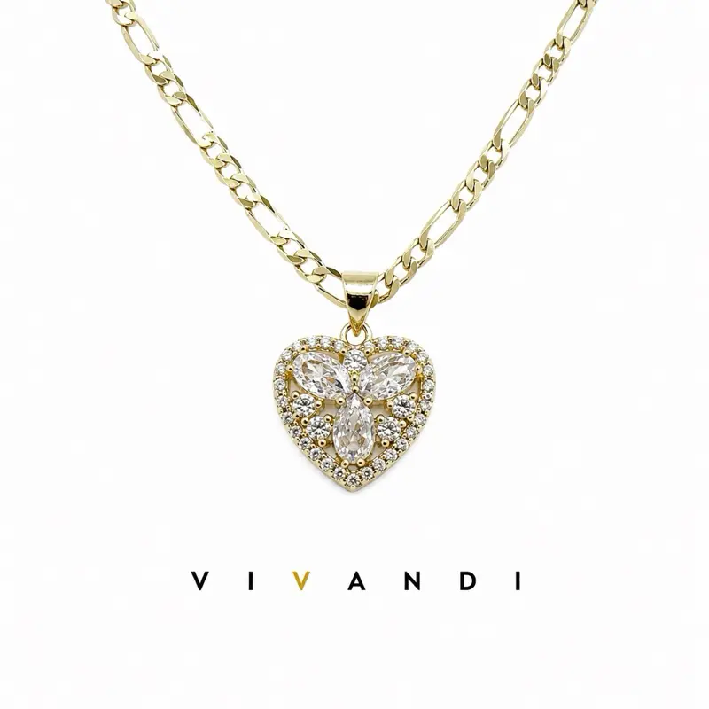 Vivandi Butterfly Heart Necklace