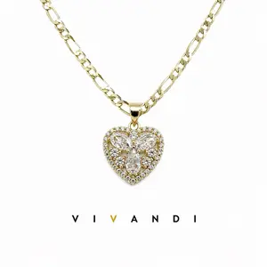 Vivandi Butterfly Heart Necklace