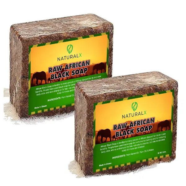 African Black Soap 8oz | Organic Black Soap Bar for Face, Body, Hair natural soap