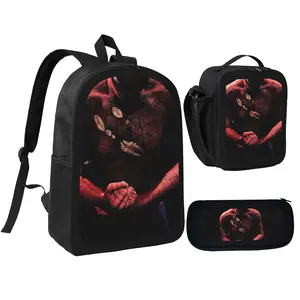 Superhero Web Suit Battle Damaged Backpack, Cool Hero Armor Print School Bag, Dark Tone Street Style Casual Daypack, Lightweight Durable Student Shoulder Bag, Trendy Hero Graphic Gift For Teens, Boys And Action Hero Fans tiktokshopspringglowup