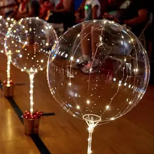 Aredpoook LED Balloons 10 Pack, 20 Inches Clear Helium Bobo Balloons with String Lights, Warm White, Reusable, Perfect for Valentine's Day, Halloween, Christmas, Wedding, Birthday Party Decoration