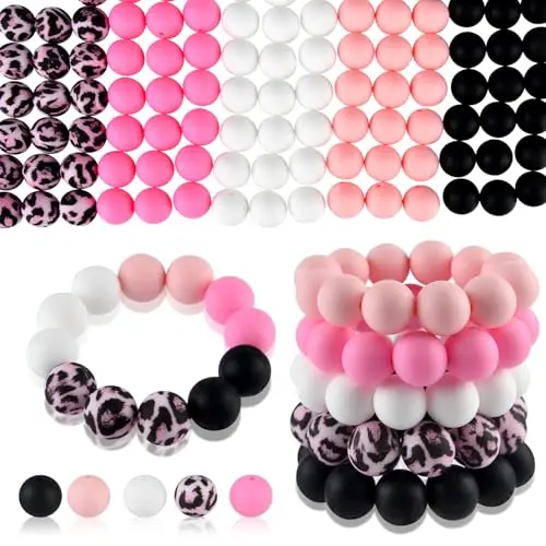 Bright pink Black White