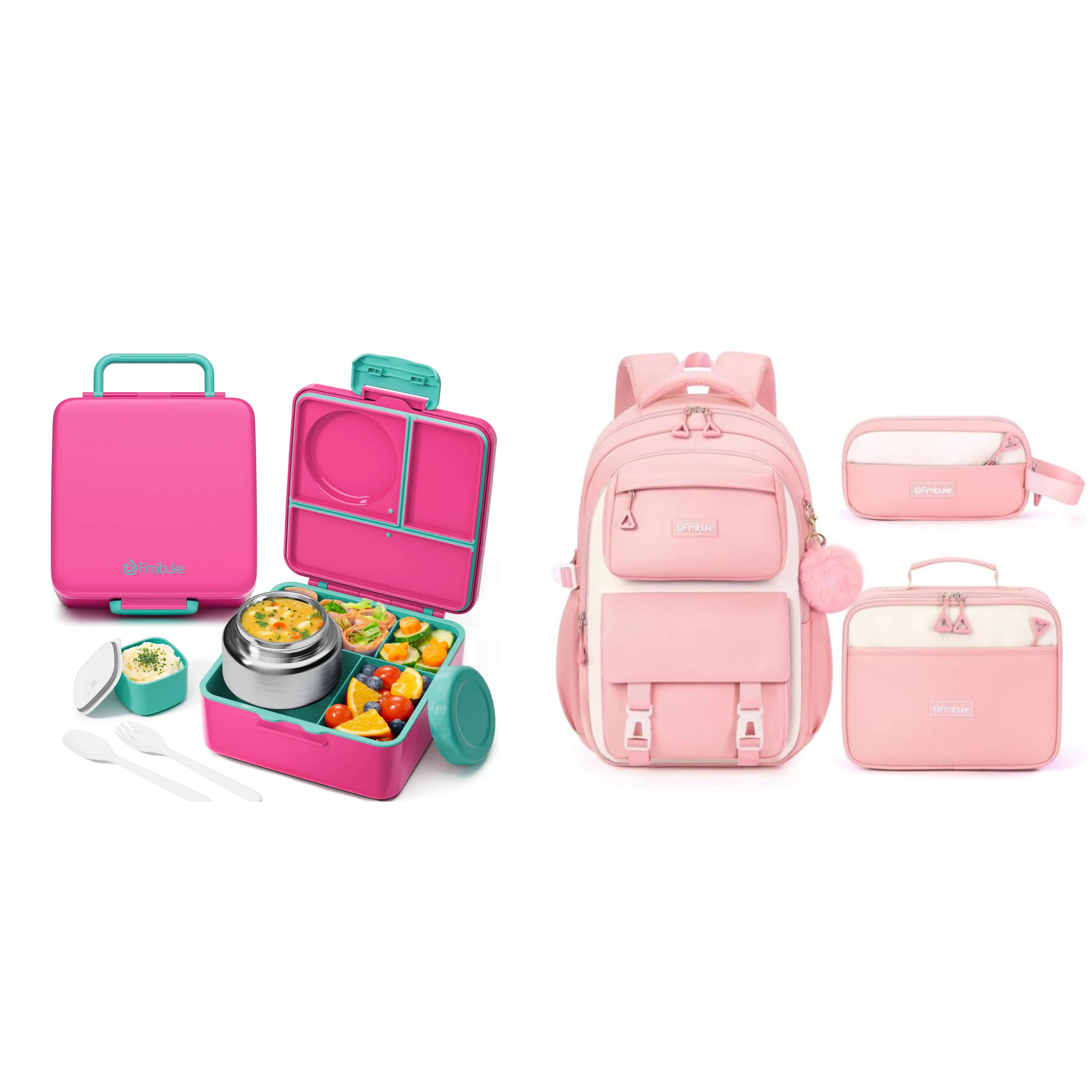 Bento Only + Schoolbag-Red & Green