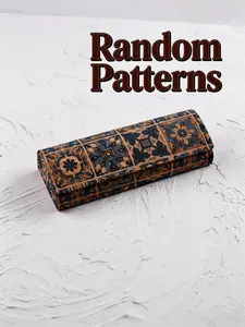 Vintage Hard Case Glasses Box Set, Portable Anti-Pressure Eyewear Storage Solution, Unisex Artistic Retro Design, Ideal for Sunglasses & Lenses, Lens Protector