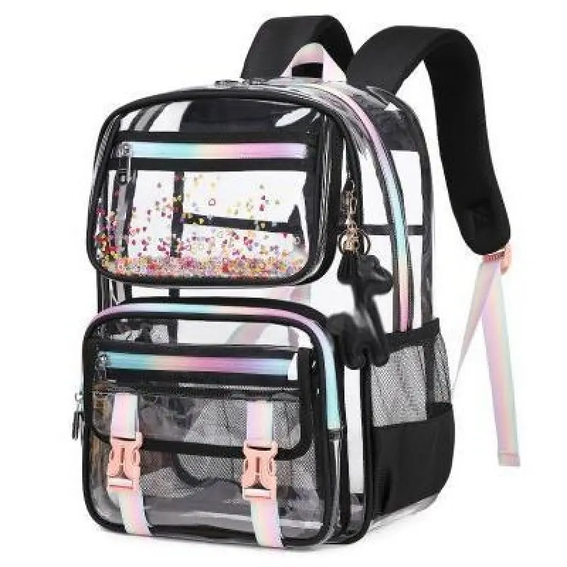 👚💗Black rainbow fully transparent