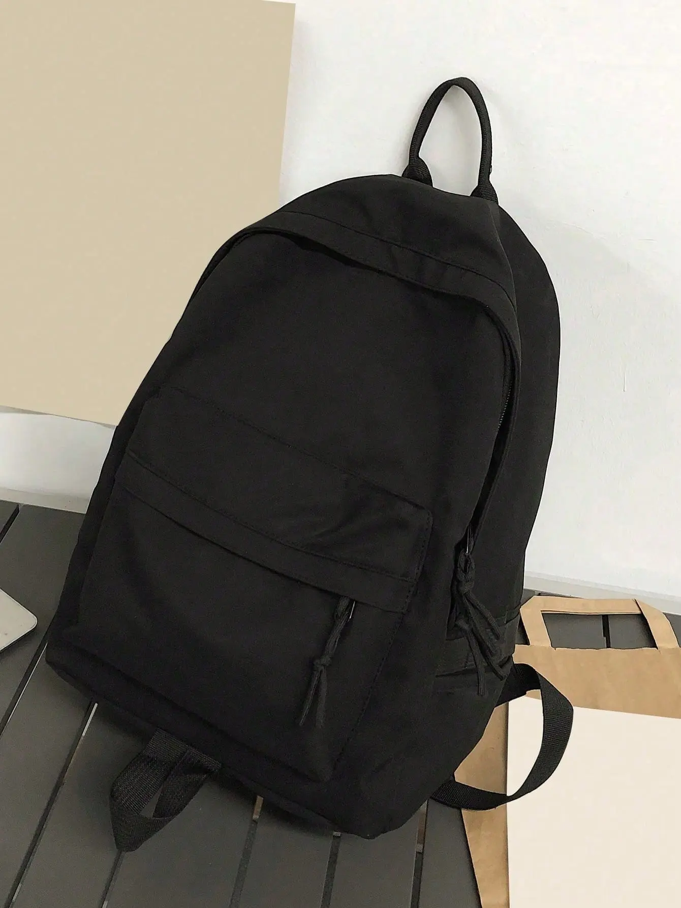 Plain Black Water-Resistant Backpack For Men.Large Capacity,Ideal For School,College,Office,Commuting,Ravel.Multifunctional Backpack,Women's Backpack.