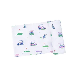 Vintage Golf Carts Pink Swaddle Blanket