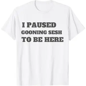 Funny Goon Meme I Paused My Gooning Sesh To Be Here T-Shirt
