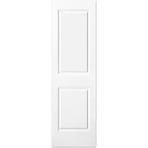 24x80 in Raised 2-Panel Square Top Smooth White Primed Molded Door Slab, Paintable Hollow Core Interior Door Panel, for Swing, Pocket, Sliding Door, Durable and Lightweight