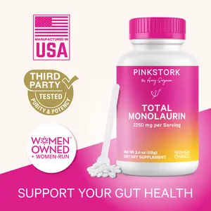 Pink Stork Total Monolaurin 2250 mg per Serving - 1 Month Supply for Women's Immune Support & Gut Health - Edible Breast Milk Vitamin Supplement